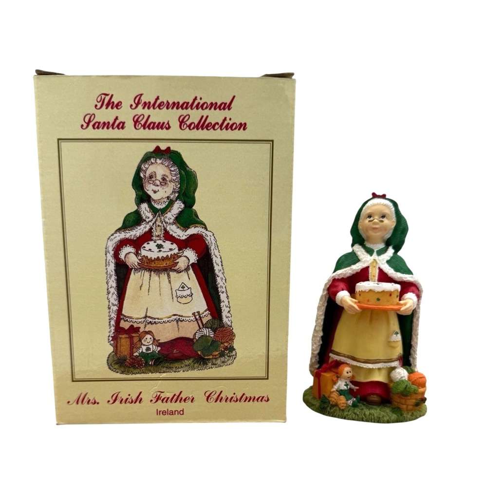 International Santa Claus Collection 5" Figurine Mrs. Irish Father Christmas BOX